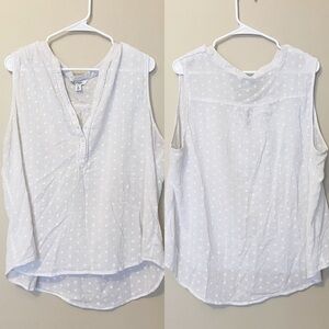 Old Navy White Dot Button Up Blouse